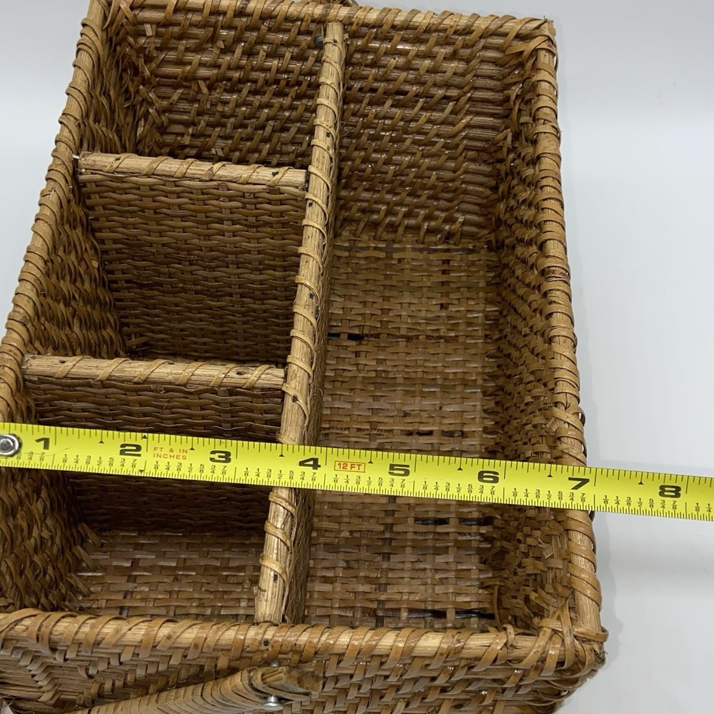 Utensil‎ Holder Rattan Paper Plates Forks Spoons Knives Camping Picnic EUC - Picture 10 of 10